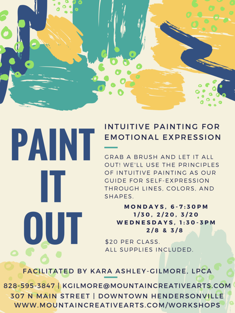 Paint It Out Poster - Mountain Creative Arts Counseling